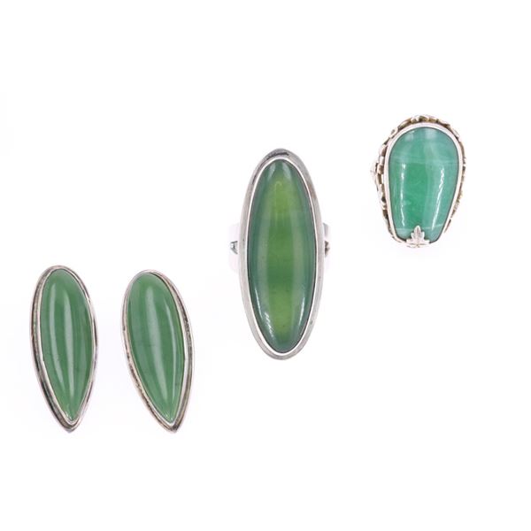 Genuine Jadeite Sterling Silver Jewelry Collection