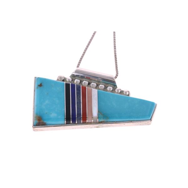 Navajo H&U Thompson Multistone Inlay Necklace