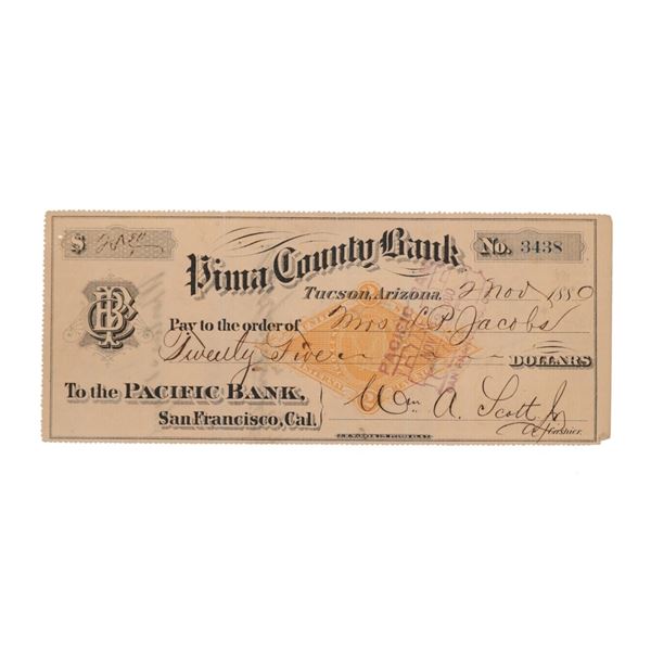 Mrs. Lionel Jacobs Signed Pima County Bank Note
