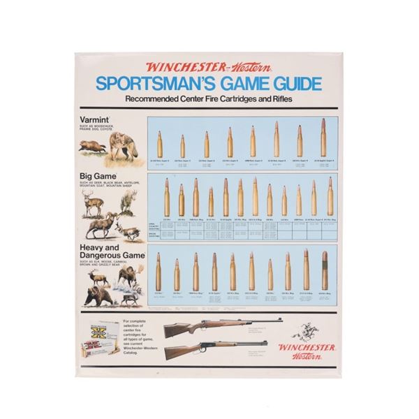 Winchester-Western Sportsman's Guide Tin Ad 1970s