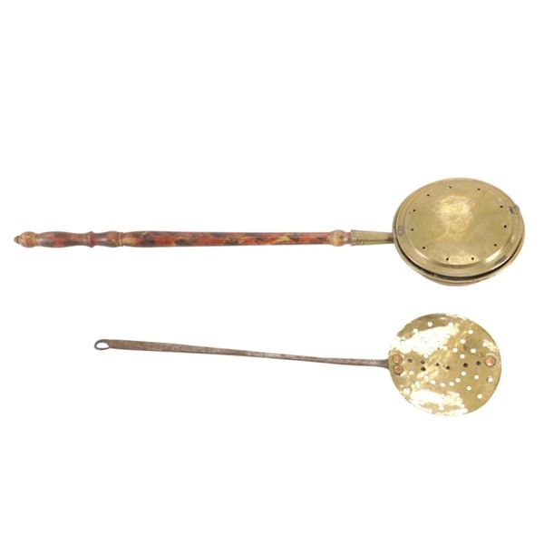 Ca. 18th C. Brass Continental Bed Warmer & Scoop