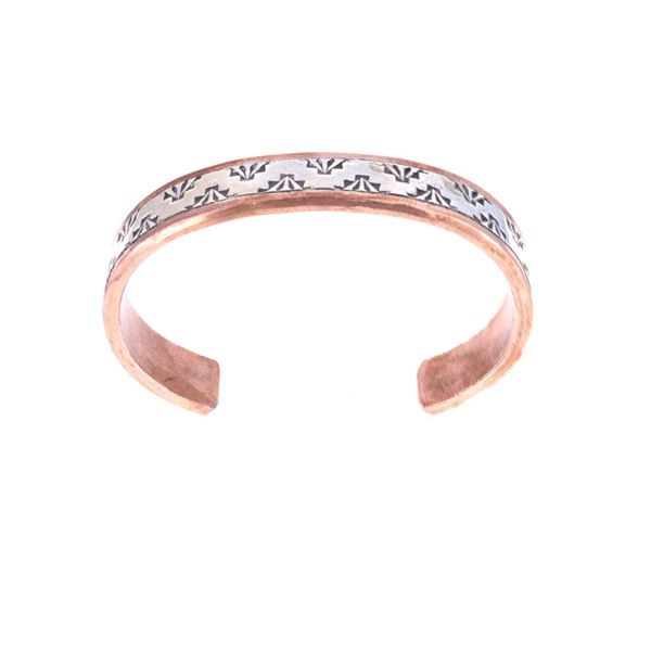 Navajo Wylie Secatero Sterling on Copper Bracelet