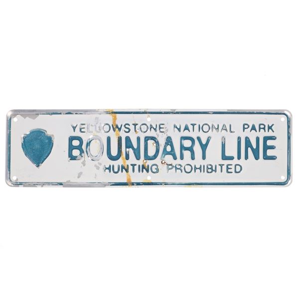 Ca. 1930 Yellowstone National Park Boundary Sign
