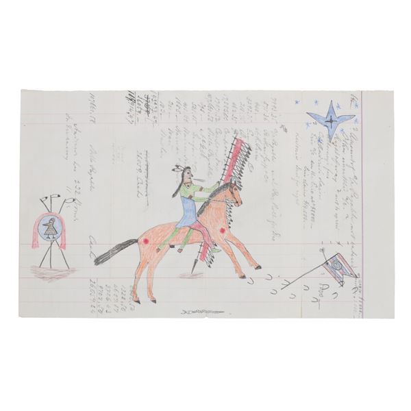 1890-1899 Original Blemmingham Indian Ledger Art