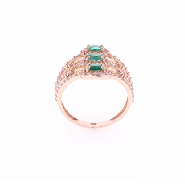 Elegant Emerald Diamond & 14K Gold Ring