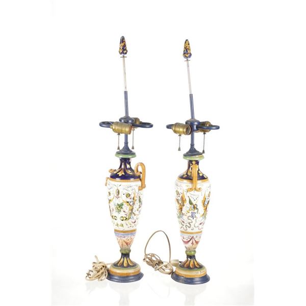 Mid Century Italian Porcelain Urn Converted Lamp