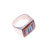 Image 6 : Zuni Sterling Multi-Stone Channel Inlay Ring