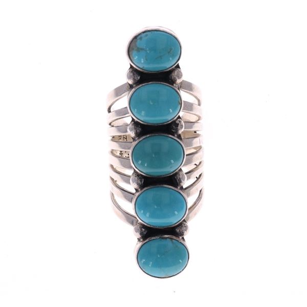 Navajo Thomas Yazzie Sterling Turquoise Ring