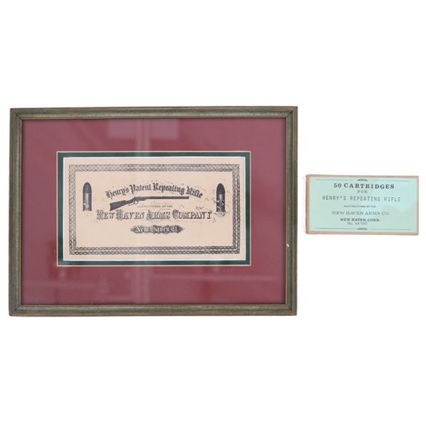 New Haven Arms Henry's Rifle Ad. and Cartridge Box