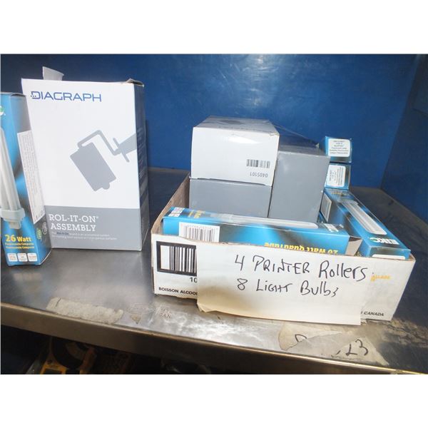 4 Printer Rollers & 8 Light Bulbs