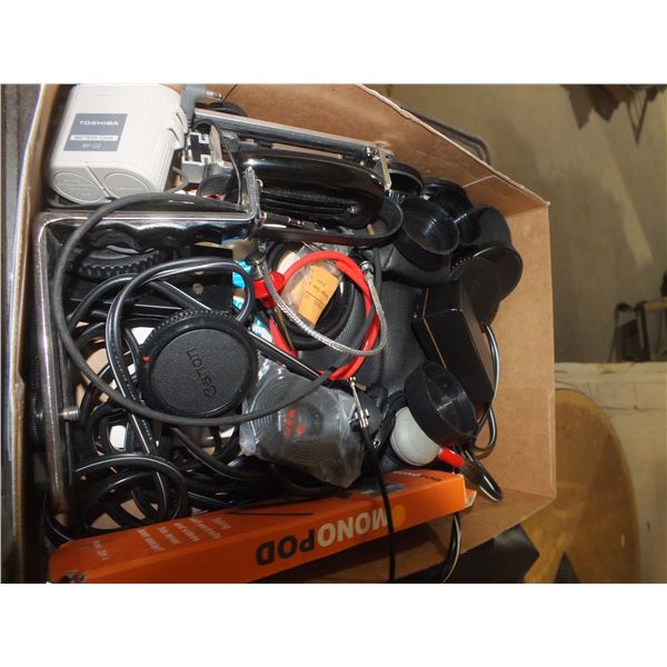 Box Of Assorted Camera Accessories