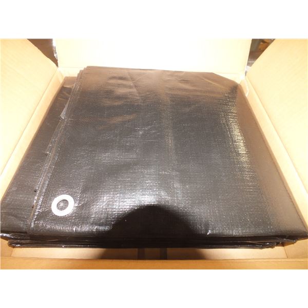 Two 6ft x 8ft Black Tarps