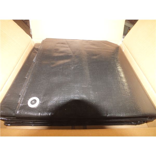 Two 6ft x 8ft Black Tarps