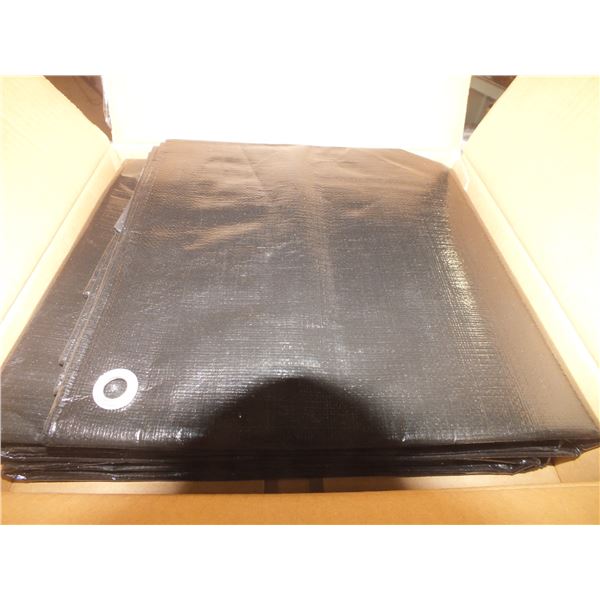 Two 6ft x 8ft Black Tarps