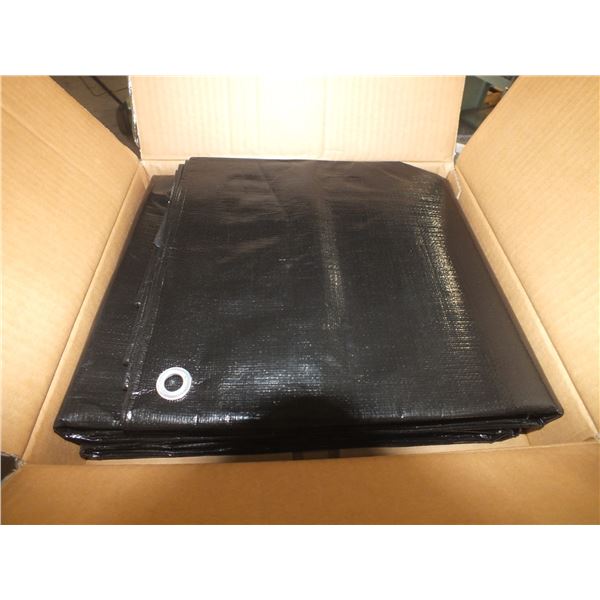 Two 6ft x 8ft Black Tarps