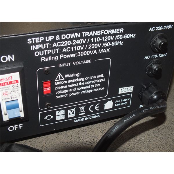 Step Up & Down Transformer...new...sold as is / where is