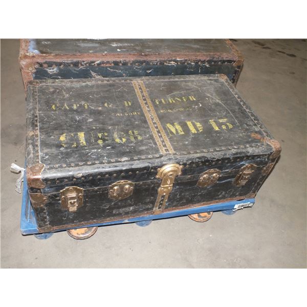 2 Old Trunks & 1 Suit Case & 1 Hand Bag