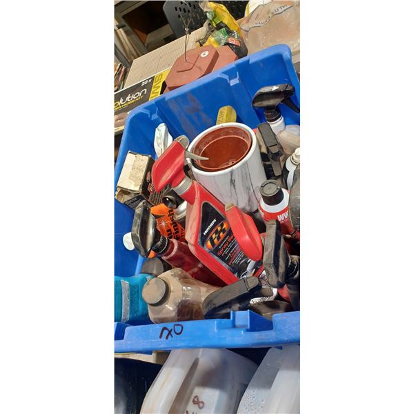 Tub of Automotive clearners, & Tire Dressing