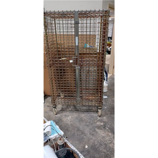LOCKABLE SECURITY CABINET ON WHEELS 37"W X 26"D X 69' H