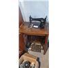 Image 2 : ANTIQUE TREADLE SEWING MACHINE AND CABINET FAIR CONDITION