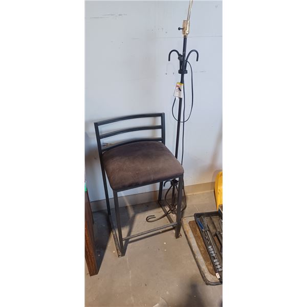 BAR STOOLS AND AND IRON LAMP