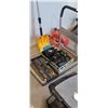 Image 1 : SMALL CART, SNOW SHOVEL. MISC TOOLS, MISC ITEMS AND 2 GAS CANS