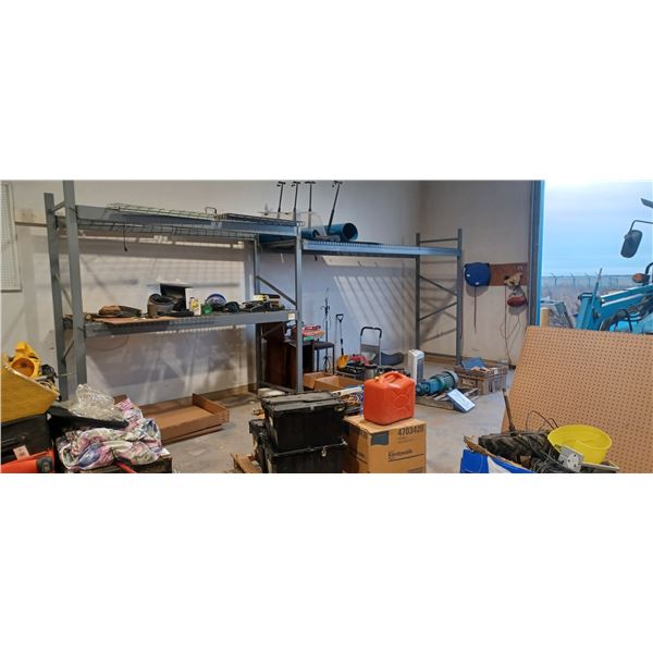 20 FT OF 8 FT HIGH X 3 FT WIDE PALLET RACKING INCL PALLET SHELVING