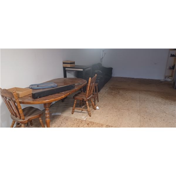 CONTENT OF UPSTAIRS STAFF LOUNGE INCL WORKING FRIGDE AND SOFA SET