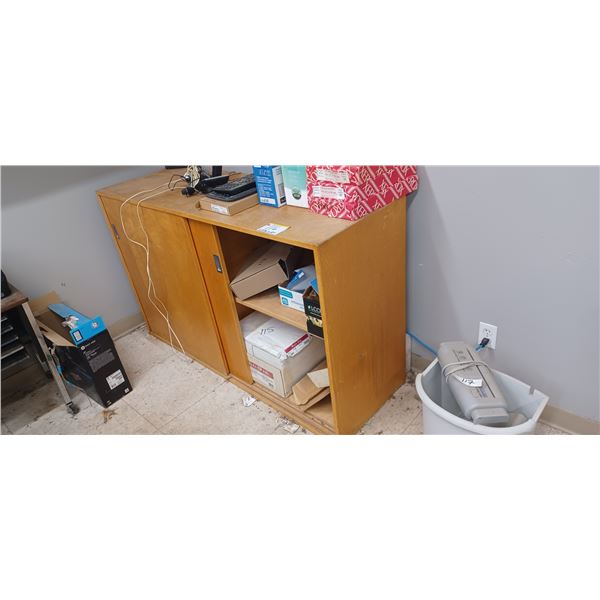 MAPLE WOOD STORAGE CABINET 20INCHES DEEP X 60 INCHES LONG AND 36 INCHES HIGH