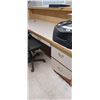 Image 5 : BOOK SHELF, CREDENCA, LARGE COUNTER STYLE DESK AND 3 SWIVEL OFFICE CHAIRS