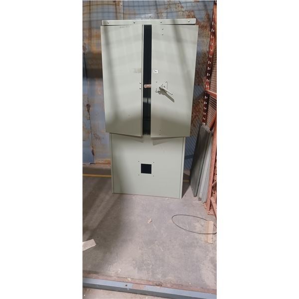 Modified metal cabinet for gun storage