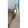 Image 1 : ASSORTED GARDEN TOOLS, BBQ, RAIN BARREL AND CHAIN BOOMERS