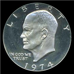 1974S IKE Dollar Graded PR70 with DCAM Great Toning (COI-4885)