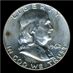 1962D Franklin Half Graded MS65 with FBL (COI-4927)