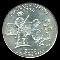2000D Massachusetts Quarter RARE ICG Sample Looks MS65+ (COI-5420)