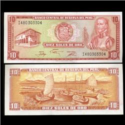1968 Peru 10 Soles Crisp Uncirculated Note (CUR-05603)