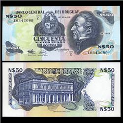 1989 Uruguay 50 Pesos Crisp Uncirculated Note (CUR-05708)