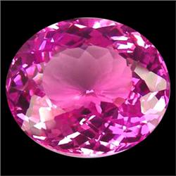 24.85ct Sparkling Oval Facet AAA Hot Pink Topaz (GEM-18977)