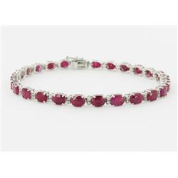 6+ct Ruby & Diamond 14k White Gold Bracelet (JEW-1696)