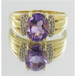 1.9ct Amethyst & Diamond 10k Gold Ladies Ring (JEW-1681)
