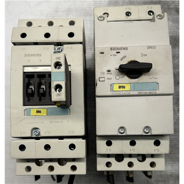Lot of (2) Siemens Circuit Breakers #3RT1044-1BB40 & #3RV1341-4KC10