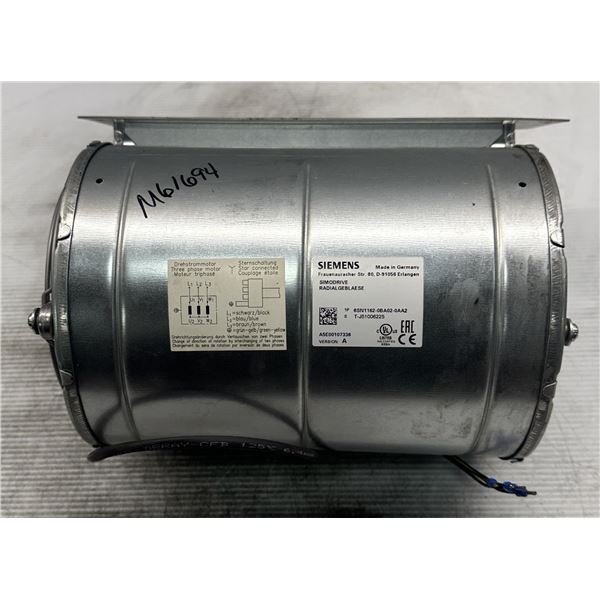 Siemens #6SN1162-0BA02-0AA2 Simodrive Radial Blower