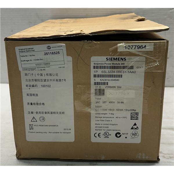 Siemens #6SL3224-0BE31-1AA0 Sinamics Power Module 240