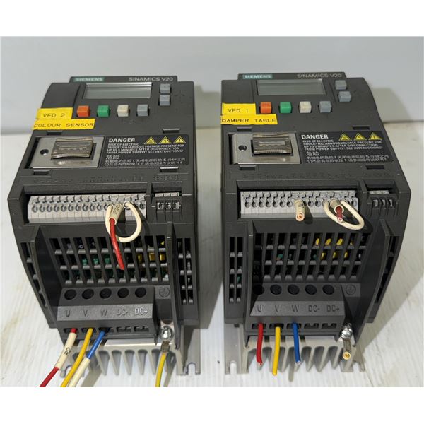 (2) Siemens #6SL3210-5BE13-7CV0 Sinamics V20