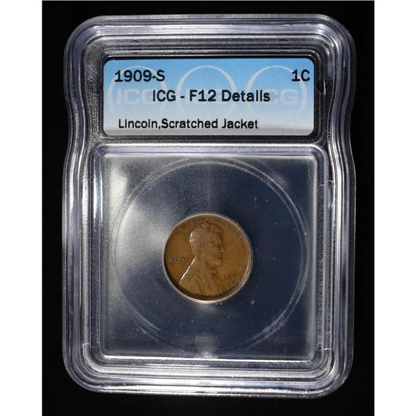 1909-S LINCOLN CENT ICG F-12 DETAILS