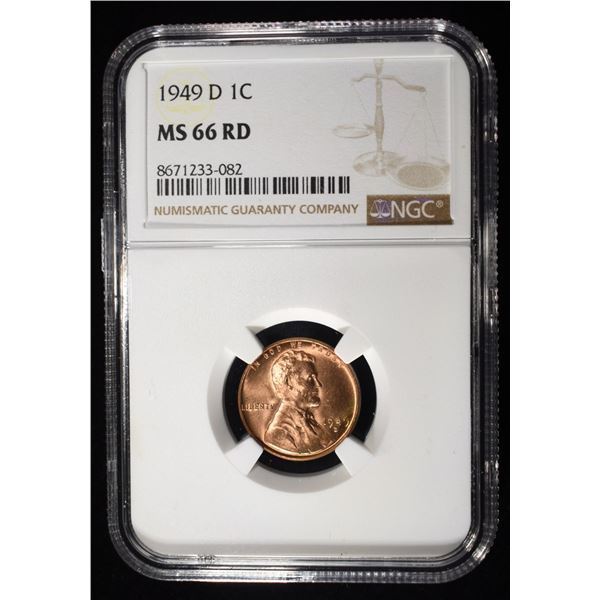 1949-D LINCOLN CENT NGC MS-66 RD