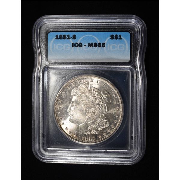 1881-S MORGAN DOLLAR ICG MS65