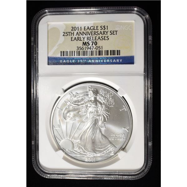 2011 SILVER EAGLE NGC MS-70 EARLY RELEASE