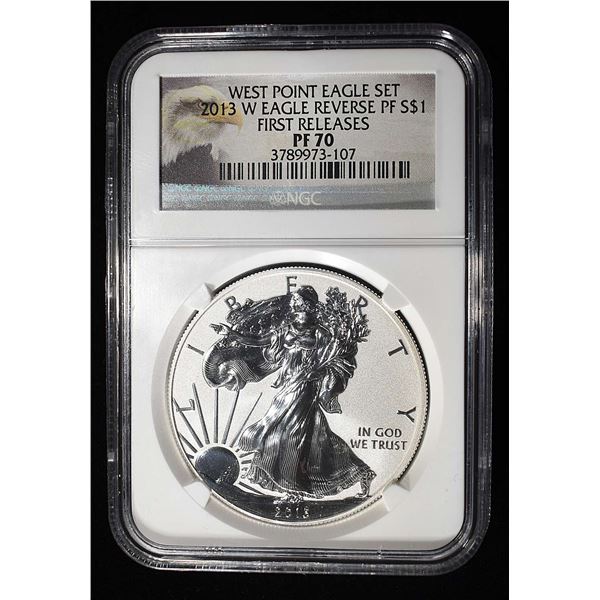 2013-W SILVER EAGLE NGC REV. PF-70 1ST RELEASE
