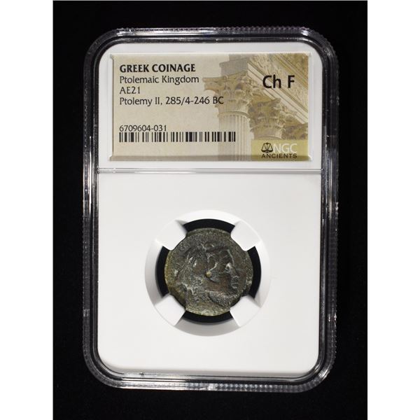 285/4-246 BC PTOLEMY II PTOLEMAIC KINGDOM NGC CH F